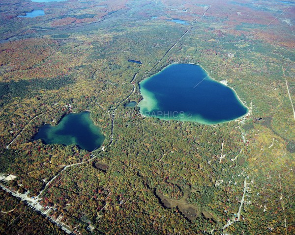 Cub Lake and Bear Lake in Kalkaska County, Michigan